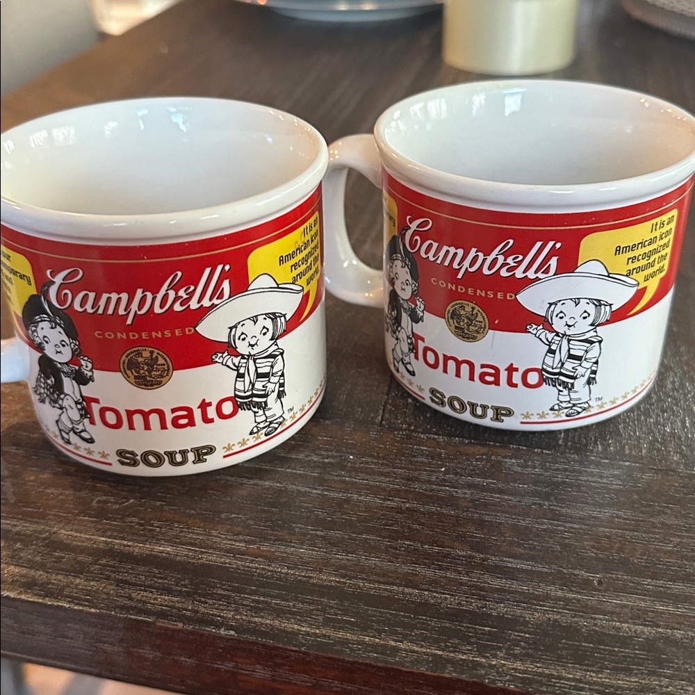Campbell's Soup Ceramic Mugs - Red and White